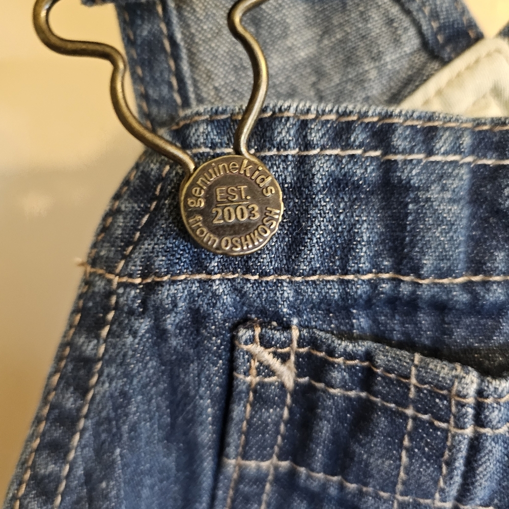 Genuine Kids Overall Jean Bibs Shorts Size 3T - Picture 3 of 6